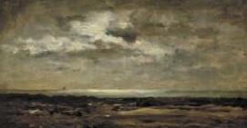 Strandgezicht bij maanlicht, Charles-Francois Daubigny